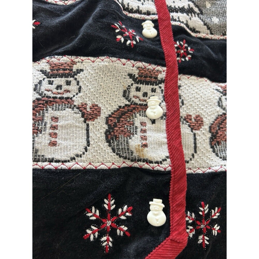 Dress Barn Woman Vest 2X Snowman Button Christmas Tree Snowflake Novelty Vintage - Picture 9 of 9